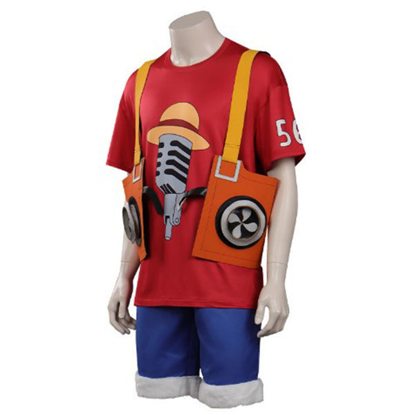 One Piece Red Monkey D. Luffy Chapeaux Cosplay Costume Halloween Carnival