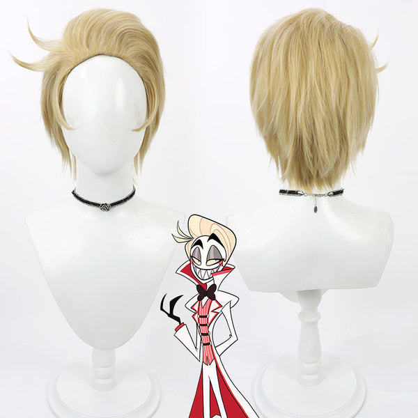 Perruque Charlie Lucifer Hazbin Hotel - Cheveux Courts Blonds Pour Cosplay Et Fête