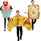 Déguisement Croissant, Toast, Gâteau Costume Amusant 3 Pièces Pour Halloween
