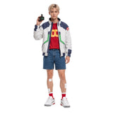 Cosplay Costume Roman Carax Cyberpunk: Edgerunners 2(2026) Anime Cosplay Manteau Bleu et Blanc Homme