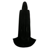 Femme Sorcière Cape à Capuche en Velours Noire/Verte Cosplay Costume