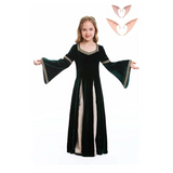 Enfant Médiéval Fille Robe Verte Costume pour Mardi Gras