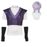 Mystery Gilet Violet Haut Blanc Cosplay Costume