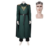 House of The Dragon King Aegon Targaryen Tenue Verte Vintage Cosplay Costume Médiéval