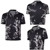 Cosplay Costume Jason Duval GTA(2026) Jeu Cosplay Chemise Hawaïenne Bleue/Noire Homme