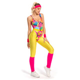 Déguisement 1980 Ensemble de Fitness 6 Pièces Rétro Costume