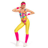Déguisement 1980 Ensemble de Fitness 6 Pièces Rétro Costume