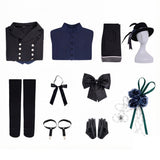 Cosplay Costume Ciel Phantomhive Black Butler Anime Cosplay Tenue Noire et Bleue Femme