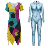 Cosplay Costume Sally L'Étrange Noël de Monsieur Jack Robe+Combinaison Femme