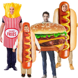 Déguisement Adulte Hot-dog/Hamburger/Frites Combinaison Costume Carnaval Halloween