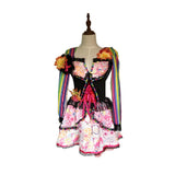 Déguisement Catrina Femme Robe Rose à Motif Crâne 4-Pièces pour Le Jour des Morts