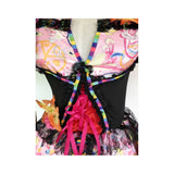 Déguisement Catrina Femme Robe Rose à Motif Crâne 4-Pièces pour Le Jour des Morts
