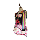 Déguisement Catrina Femme Robe Rose à Motif Crâne 4-Pièces pour Le Jour des Morts