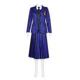 La Famille Addams 2(2025)Mercredi Uniforme Bleu/Noir Cosplay Costume