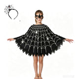 Déguisement Adulte & Enfant Cape d'Araignée Costume Noire pour Halloween Carnaval