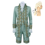 Louis XIV Rétro Vert de Prince de Cour Victorien Costume