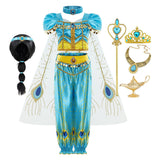 Déguisement Fille Jasmine Princesse Accessoires+Uniforme Costume Halloween