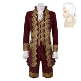 Louis XIV Rétro Rouge de Prince de Cour Victorien Costume