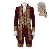 Louis XIV Rétro Rouge de Prince de Cour Victorien Costume