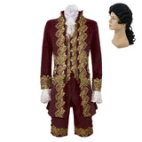Louis XIV Rétro Rouge de Prince de Cour Victorien Costume