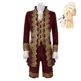 Louis XIV Rétro Rouge de Prince de Cour Victorien Costume