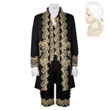 Costume Rétro Noir de Prince de Cour Victorien Costume Epoque Louis XIV