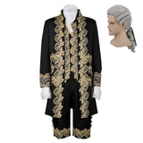 Costume Rétro Noir de Prince de Cour Victorien Costume Epoque Louis XIV