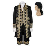 Costume Rétro Noir de Prince de Cour Victorien Costume Epoque Louis XIV