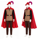 Cosplay Costume Prince Phillip La Belle au Bois Dormant(1959) Film Cosplay Tenue Rouge Homme