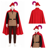 Cosplay Costume Prince Phillip La Belle au Bois Dormant(1959) Film Cosplay Tenue Rouge Homme