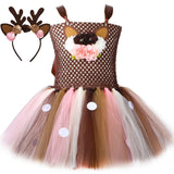 Enfant Fille Cerf de Noël Tutu Robe Costume d'Halloween