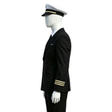 Cosplay Costume Frank Abagnale Catch Me If You Can(2002) Film Cosplay Uniforme de Pilote Noir Homme
