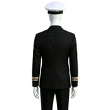 Cosplay Costume Frank Abagnale Catch Me If You Can(2002) Film Cosplay Uniforme de Pilote Noir Homme