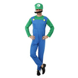 Adulte Mario Bleu Costume Halloween Cosplay Carnaval