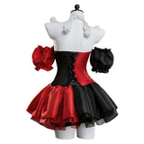 Cosplay Costume Clown Cosplay Robe Noire et Rouge Femme