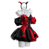 Cosplay Costume Clown Cosplay Robe Noire et Rouge Femme