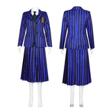 La Famille Addams 2(2025)Mercredi Uniforme Bleu/Noir Cosplay Costume