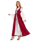 Médiéval Femme Robe Blanche et Brune Costume