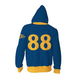 Jeu Fallout 4 Vault 88 Zip Sweat-Shirt à Capuche Cosutme