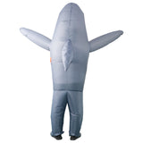 Adulte Mignon Requin Bleu et Argent Gonflable Costume Halloween