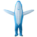 Adulte Mignon Requin Bleu et Argent Gonflable Costume Halloween