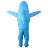 Adulte Mignon Requin Bleu et Argent Gonflable Costume Halloween