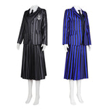 La Famille Addams 2(2025)Mercredi Uniforme Bleu/Noir Cosplay Costume