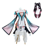 Wuthering Waves Zhezhi Tenue Blanche et Bleue Cosplay Costume