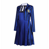 La Famille Addams 2(2025) Mercredi Uniforme Bleue Cosplay Costume