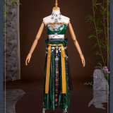 Where Winds Meet(2025) Zui Hua Yin Uniforme Vert Wuxia Hanfu Cosplay Costume