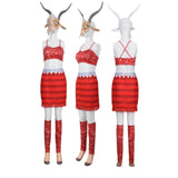 Cosplay Costume Adulte & Enfant Gazelle Zootopia 2 Film Cosplay Tenue Rouge
