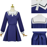 Cosplay Costume Kagari Mimi/Lizzy Seiran/Totsuki Sheena Je Veux T'Aimer Jusqu'à Ta Mort(2026) Anime Cosplay JK Robe Uniforme Bleu Femme