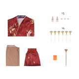 Where Winds Meet(2025) Han Xiangxun Tenue Rouge Wuxia Hanfu Cosplay Costume