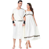 Déguisement Robe Blanche Romain Antique Costume de Couple pour Halloween